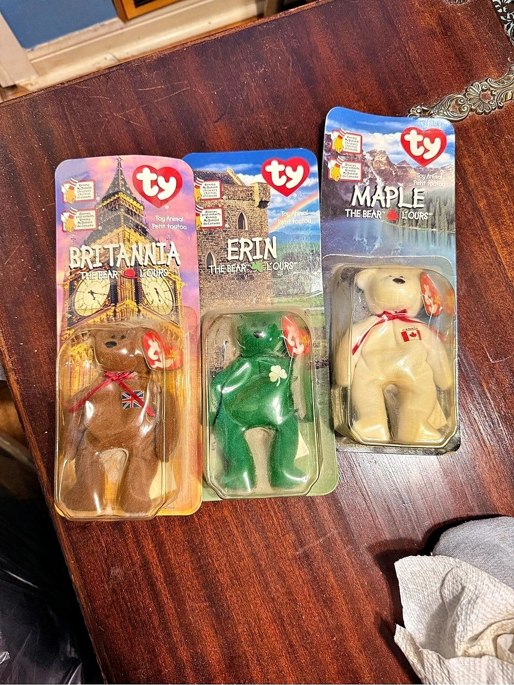Ty McDonald's TY Teenie Beanie Babies Brittle Erin Maple 3-Piece Set NWT